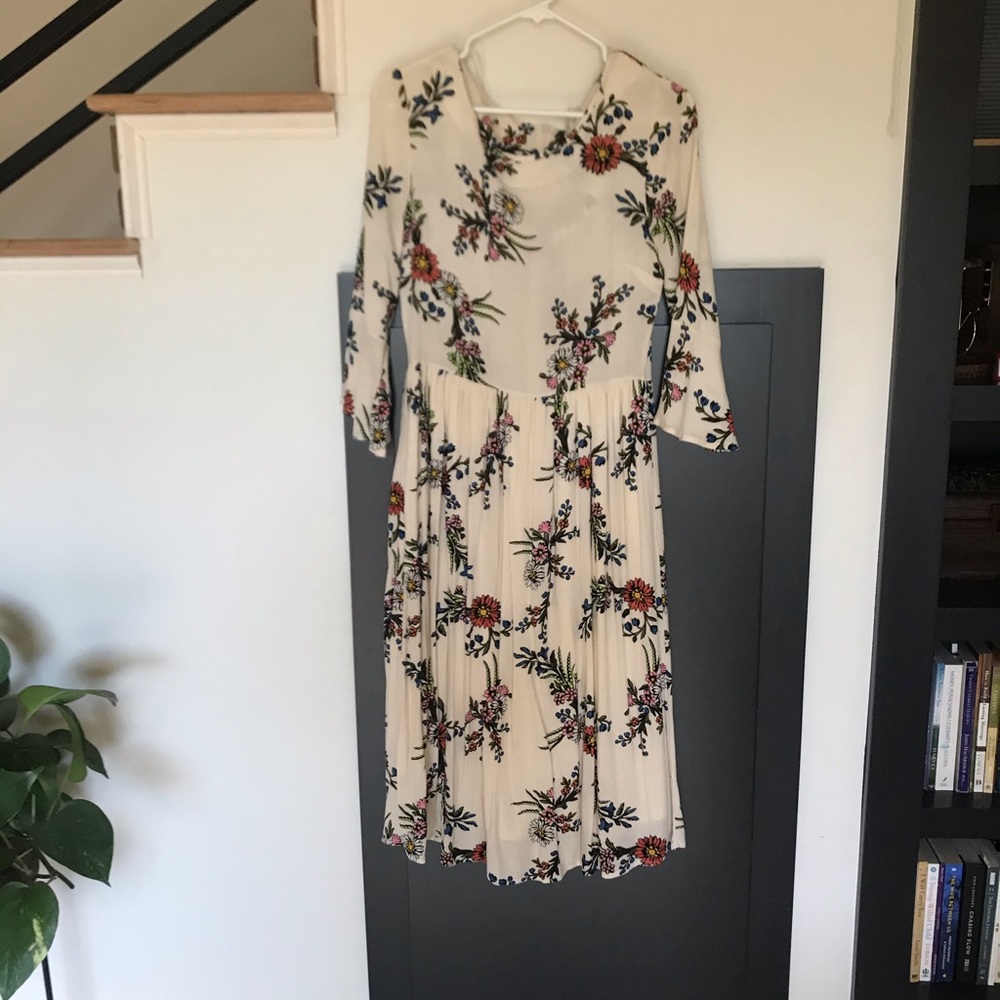 Floral dress with bell sleeves